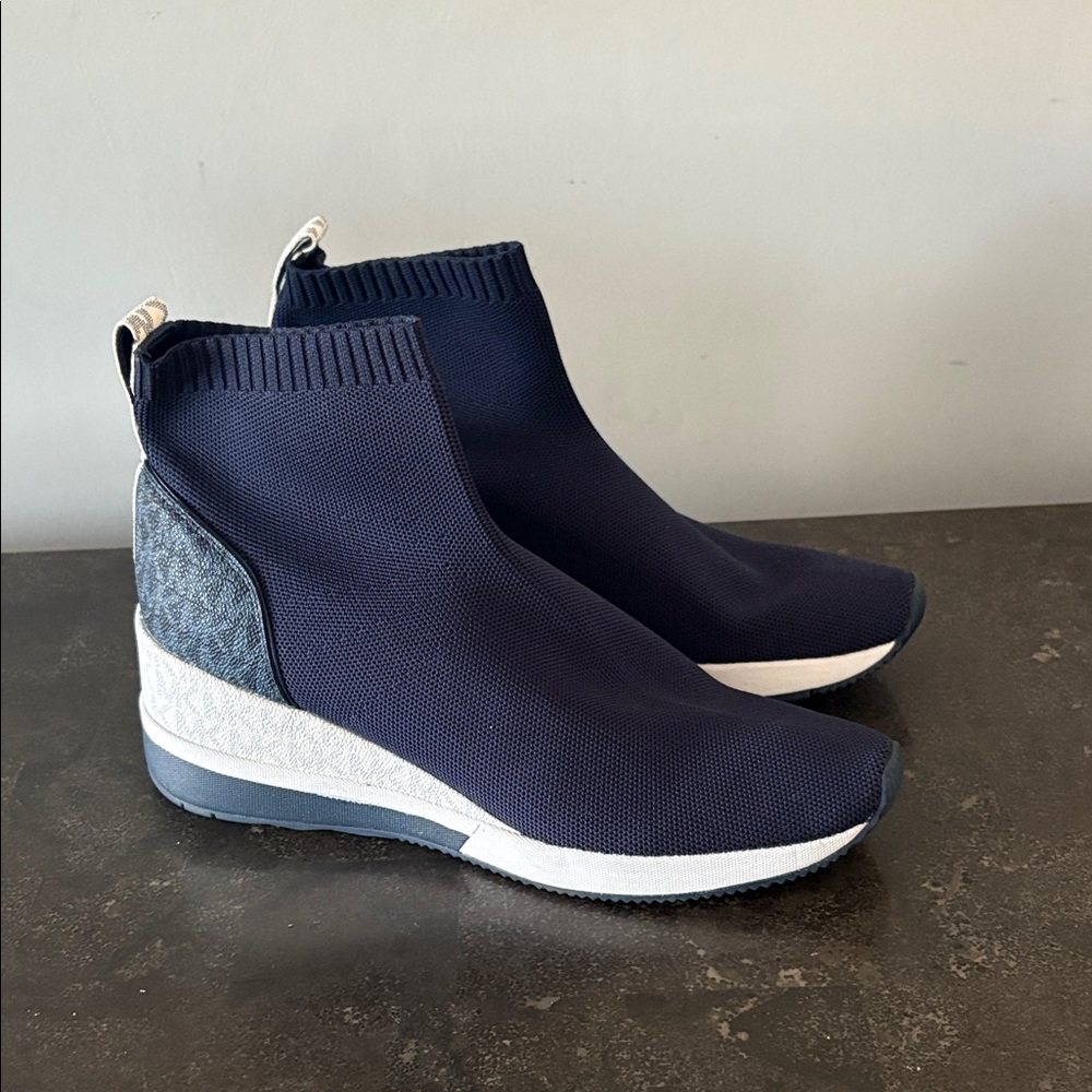 Michael Kors Navy and Gray Women's Sneakers